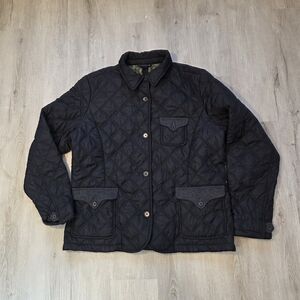 Lands' End Women's Black Quilted Chore Jacket Size Large 14/16